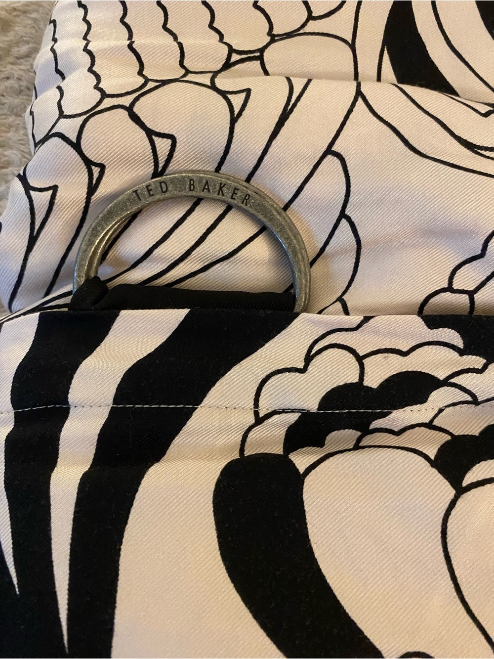 Ted Baker Black & White Floral long Dress
